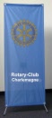 X-Ständer mit Rotary-Logo